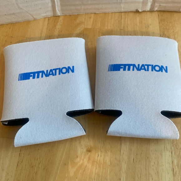 2 new graphic drink koozies. NWOT  Fit Nation Keeps drinks cold. - Picture 1 of 2